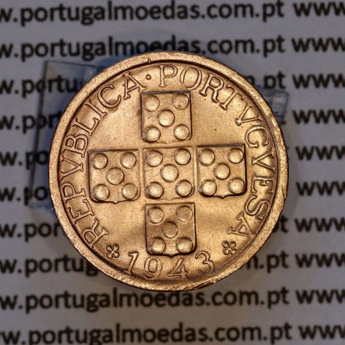 X centavos 1943 Bronze Republica Portuguesa, 10 centavos 1943 bronze, (Bela), World Coins Portugal KM 583