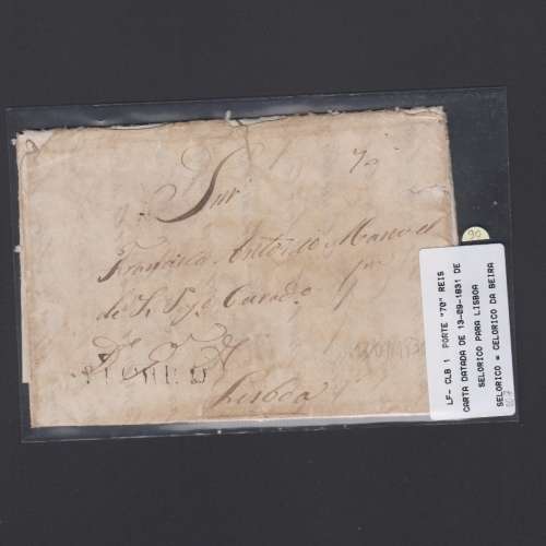 Carta Pré-Filatélica circulada de Celorico "SELORICO" para Lisboa datada de 13-09-1831