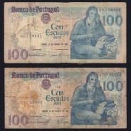 Lote 4 assinaturas 100 Escudos Bocage 12/03/1985, 100$00 Cem Escudos 12/03/1985 Chapa:8 Banco de Portugal, (MC), Pick 178d