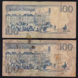 Lote 4 assinaturas 100 Escudos Bocage 12/03/1985, 100$00 Cem Escudos 12/03/1985 Chapa:8 Banco de Portugal, (MC), Pick 178d