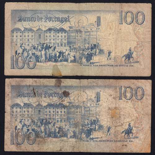 Lote 4 assinaturas 100 Escudos Bocage 12/03/1985, 100$00 Cem Escudos 12/03/1985 Chapa:8 Banco de Portugal, (MC), Pick 178d