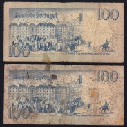 Lot 4 signatures 100 Escudos Bocage 03/12/1985, 100$00 One Hundred Escudos 03/12/1985 Plate:8 Banco de Portugal, (MC), Pick 178d