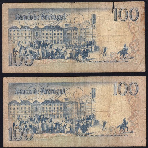 Lote 4 assinaturas 100 Escudos Bocage 12/03/1985, 100$00 Cem Escudos 12/03/1985 Chapa:8 Banco de Portugal, (MC), Pick 178d