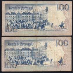 Lot 5 signatures 100 Escudos Bocage 03/12/1985, 100$00 One Hundred Escudos 03/12/1985 Plate:8 Banco de Portugal, (MC), Pick 178d