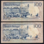 Lote 5 assinaturas 100 Escudos Bocage 12/03/1985, 100$00 Cem Escudos 12/03/1985 Chapa:8 Banco de Portugal, (MC), Pick 178d