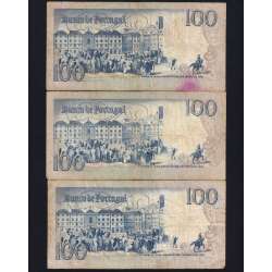 Lote 5 assinaturas 100 Escudos Bocage 12/03/1985, 100$00 Cem Escudos 12/03/1985 Chapa:8 Banco de Portugal, (MC), Pick 178d