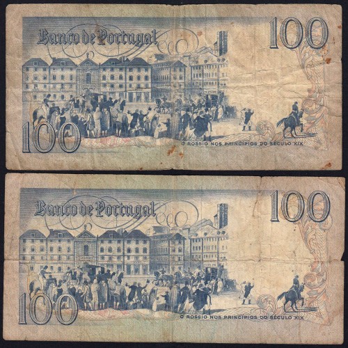 Lot 4 signatures 100 Escudos Bocage 02/24/1981, 100$00 One Hundred Escudos 02/24/1981 Plate:8 Banco de Portugal, (MC), Pick 178b