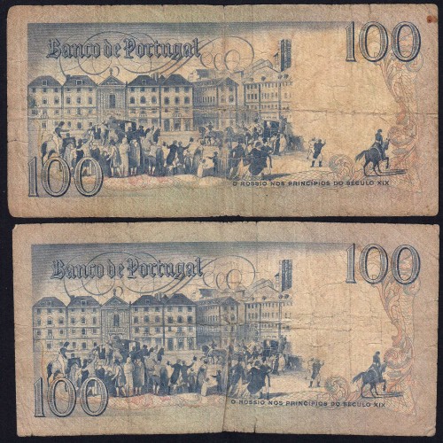 Lote 4 assinaturas 100 Escudos Bocage 24/02/1981, 100$00 Cem Escudos 24/02/1981 Chapa:8 Banco de Portugal, (MC), Pick 178b
