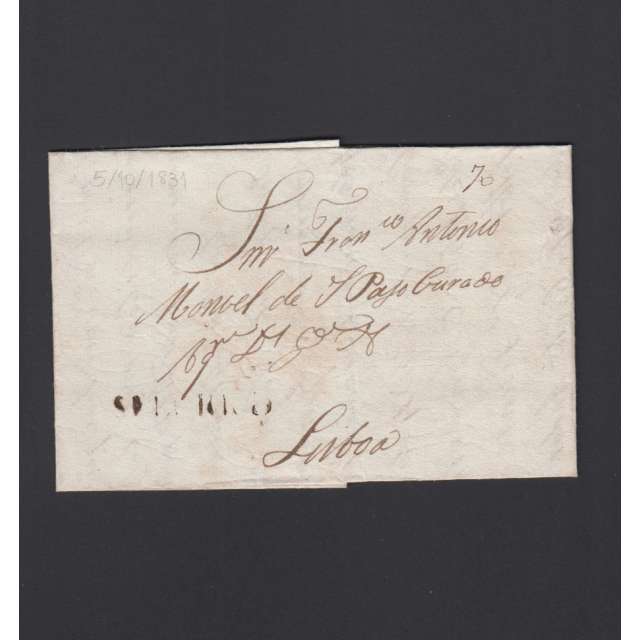 Carta Pré-Filatélica circulada de Celorico "SELORICO" para Lisboa datada de 05-10-1831