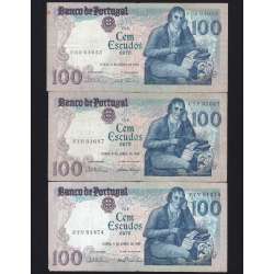 Lote 3 assinaturas 100 Escudos Bocage 04/06/1985, 100$00 Cem Escudos 04/06/1985 Chapa:8 Banco de Portugal, (MC), Pick 178e