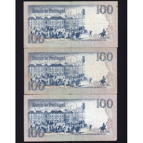 Lote 3 assinaturas 100 Escudos Bocage 04/06/1985, 100$00 Cem Escudos 04/06/1985 Chapa:8 Banco de Portugal, (MC), Pick 178e