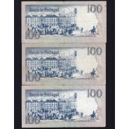 Lote 3 assinaturas 100 Escudos Bocage 04/06/1985, 100$00 Cem Escudos 04/06/1985 Chapa:8 Banco de Portugal, (MC), Pick 178e