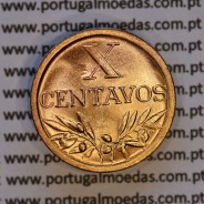 X centavos 1944 Bronze Republica Portuguesa, 10 centavos 1944 bronze, (Soberba), World Coins Portugal KM 583
