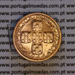 Portugal, bronze coin of 10 centavos 1944 Portuguese Republic, X centavos 1944 Bronze (UNC), World Coins Portugal KM 583