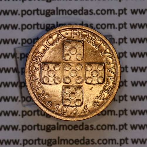 Portugal, bronze coin of 10 centavos 1944 Portuguese Republic, X centavos 1944 Bronze (UNC), World Coins Portugal KM 583