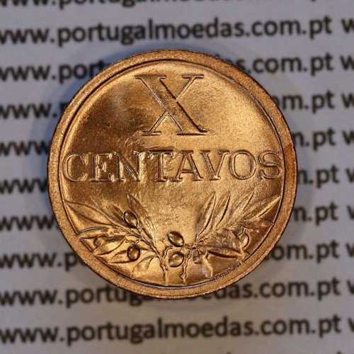 X centavos 1944 Bronze Republica Portuguesa, 10 centavos 1944 bronze, (Soberba), World Coins Portugal KM 583