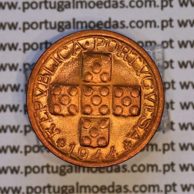 Portugal, bronze coin of 10 centavos 1944 Portuguese Republic, X centavos 1944 Bronze (UNC), World Coins Portugal KM 583