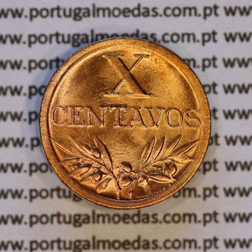 X centavos 1944 Bronze Republica Portuguesa, 10 centavos 1944 bronze, (Soberba), World Coins Portugal KM 583