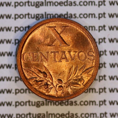 X centavos 1944 Bronze Republica Portuguesa, 10 centavos 1944 bronze, (Soberba), World Coins Portugal KM 583
