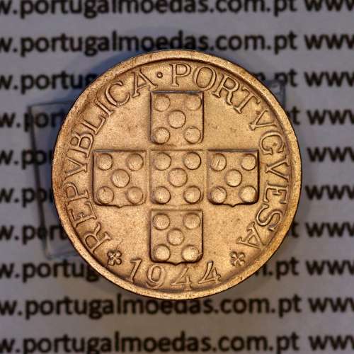 Portugal, bronze coin of 10 centavos 1944 Portuguese Republic, X centavos 1944 Bronze (VF+/XF), World Coins Portugal KM 583