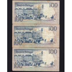 Lot 5 signatures 100 Escudos Bocage 06/04/1985, 100$00 One Hundred Escudos 06/04/1985 Plate:8 Banco de Portugal, (MC), Pick 178e