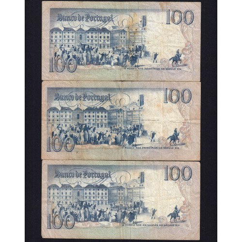 Lot 5 signatures 100 Escudos Bocage 06/04/1985, 100$00 One Hundred Escudos 06/04/1985 Plate:8 Banco de Portugal, (MC), Pick 178e
