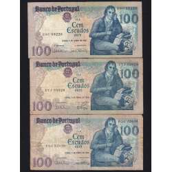 Lote 5 assinaturas 100 Escudos Bocage 04/06/1985, 100$00 Cem Escudos 04/06/1985 Chapa:8 Banco de Portugal, (MC), Pick 178e