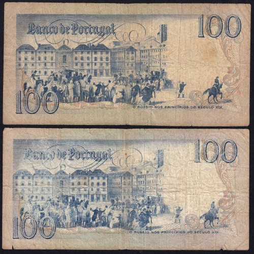 Lot 5 signatures 100 Escudos Bocage 06/04/1985, 100$00 One Hundred Escudos 06/04/1985 Plate:8 Banco de Portugal, (MC), Pick 178e