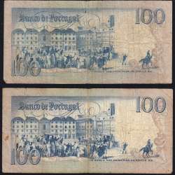 Lot w/ 4 dates of 100 Escudos Bocage, 100$00 One Hundred Escudos Plate: 8 Banco de Portugal, (MC), Pick 178