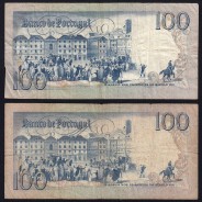 Lote c/ 4 datas de 100 Escudos Bocage, 100$00 Cem Escudos Chapa:8 Banco de Portugal, (MC), Pick 178