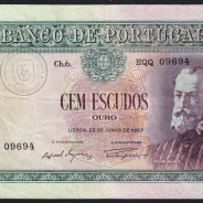 NOTA DE 100 ESCUDOS 1957 ( CIRCULADA ) "100$00 1957 Ch.6 PEDRO NUNES - BANCO DE PORTUGAL (25/06/1957)