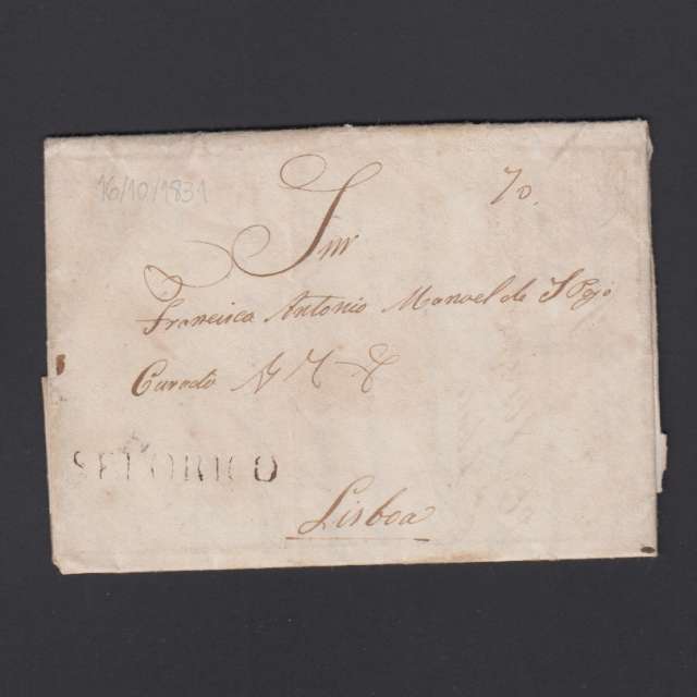 Carta Pré-Filatélica circulada de Celorico "SELORICO" para Lisboa datada de 16-10-1831