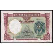 NOTA DE 500 ESCUDOS 1942 ( CIRCULADA ) "500$00 1942 Ch.7 DAMIÃO GÓIS - BANCO DE PORTUGAL (29/09/1942)