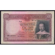 PORTUGAL - NOTA DE 500 ESCUDOS 1952 - D.JOÃO IV -Ch.8 (POUCO CIRCULADA) - 500$00