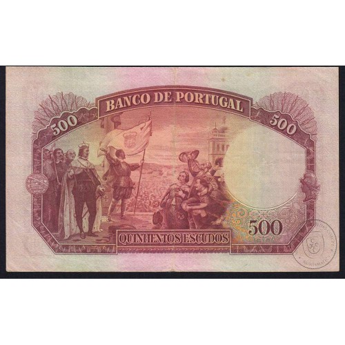 PORTUGAL - NOTA DE 500 ESCUDOS 1952 - D.JOÃO IV -Ch.8 (POUCO CIRCULADA) - 500$00