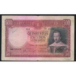NOTA DE 500 ESCUDOS 1952 ( CIRCULADA ) "500$00 1952 Ch.8 D.JOÃO IV - BANCO DE PORTUGAL (11/03/1952)