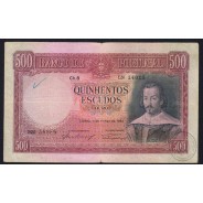 NOTA DE 500 ESCUDOS 1952 ( CIRCULADA ) "500$00 1952 Ch.8 D.JOÃO IV - BANCO DE PORTUGAL (11/03/1952)