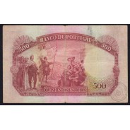 NOTA DE 500 ESCUDOS 1952 ( CIRCULADA ) "500$00 1952 Ch.8 D.JOÃO IV - BANCO DE PORTUGAL (11/03/1952)