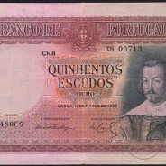 PORTUGAL - NOTA DE 500 ESCUDOS 1952 - D.JOÃO IV -Ch.8 (POUCO CIRCULADA) - 500$00