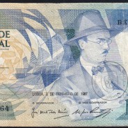 100 Escudos Fernando Pessoa 03.12.1987, One Hundred Escudos 3 december 1987 Plate 9 - Bank of Portugal, (C), Pick 179d