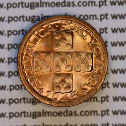 Portugal, bronze coin of 10 centavos 1945 Portuguese Republic, X centavos 1945 Bronze (UNC), World Coins Portugal KM 583