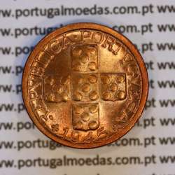 Portugal, bronze coin of 10 centavos 1945 Portuguese Republic, X centavos 1945 Bronze (UNC), World Coins Portugal KM 583