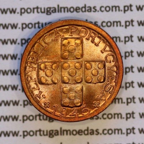 X centavos 1945 Bronze Republica Portuguesa, 10 centavos 1945 bronze, (Soberba), World Coins Portugal KM 583