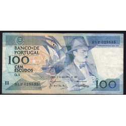 100 Escudos 1987 Fernando Pessoa 03/12/1987, 100$00 Cem Escudos 03/12/1987 Chapa:9 Banco de Portugal, (C c/furos), Pick 179d