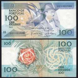 100 Escudos 1988 Fernando Pessoa 24/11/1988, 100$00 Cem Escudos 24/11/1988 Chapa:9 Banco de Portugal, (PC c/ manchas), Pick 179f