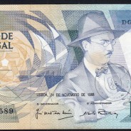 100 Escudos 1988 Fernando Pessoa 24/11/1988, 100$00 Cem Escudos 24/11/1988 Chapa:9 Banco de Portugal, (PC c/ manchas), Pick 179f