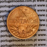 Portugal, bronze coin of 10 centavos 1945 Portuguese Republic, X centavos 1945 Bronze (VF+/XF), World Coins Portugal KM 583