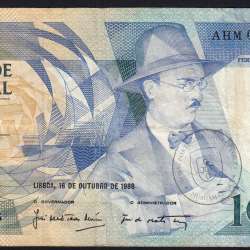 100 Escudos 1986 Fernando Pessoa 16/10/1986, 100$00 Cem Escudos 16/10/1986 Chapa:9 Banco de Portugal, (C), Pick 179a