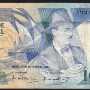 100 Escudos Fernando Pessoa 16.10.1986, One Hundred Escudos 16 october 1986 Plate 9 - Bank of Portugal, (C), Pick 179a