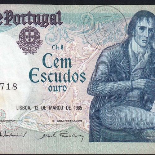 100 Escudos 1985 Bocage 12/03/1985, 100$00 Cem Escudos 12/03/1985 Chapa:8 Banco de Portugal, (C), Pick 178d